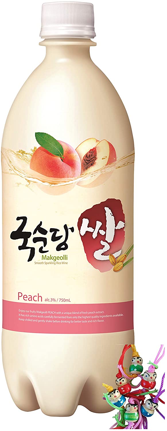 MAKKOLI Reisbier Peach 3% - Bia gạo vị đào Hàn Quốc 750ml KSD