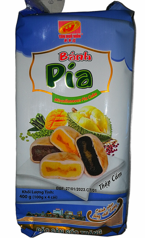 Pia cake Mix durian 400g - Bánh pía thập cẩm 400g Tan Hue Vien
